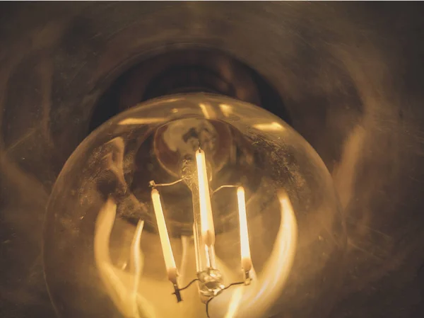 Närbild Och Detalj Den Inre Elektriska Led Lampan — Stockfoto