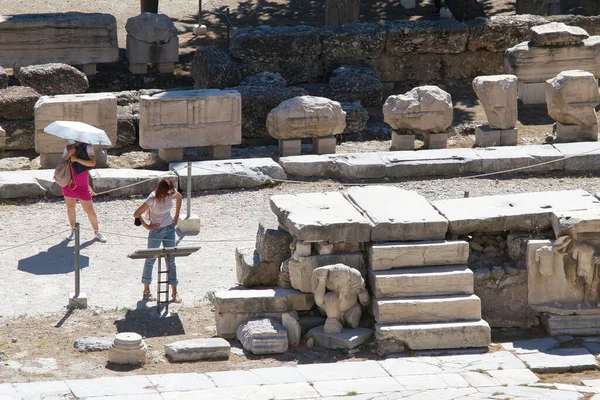 Афины Греция Сентября 2021 Года Древний Театр Диониса Акрополем Афины — стоковое фото
