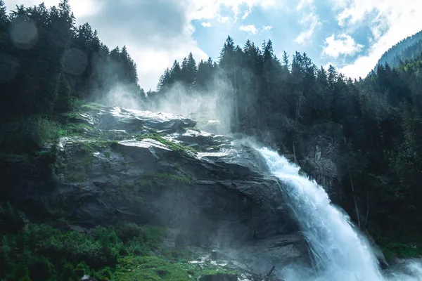 Big Waterfall Austrian Alps Summer — Stock Photo, Image