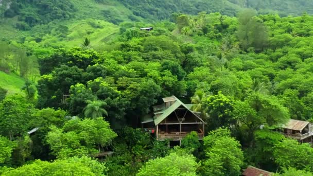 Yeşil Orman Dağların Arka Planında Kırsal Kesimde — Stok video