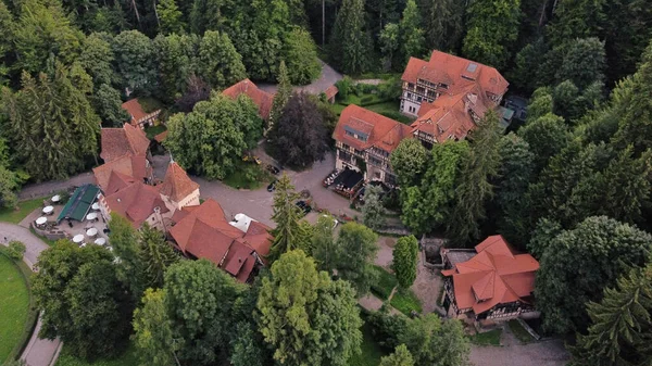 Een Bovenste Uitzicht Opname Van Een Vakantieoord Gebied Een Natuur — Stockfoto