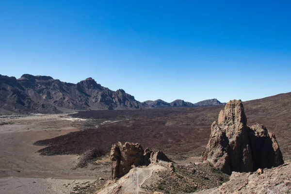 Eine Malerische Landschaft Teide Nationalpark Unter Klarem Blauen Himmel Auf — Stockfoto