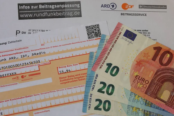 Erfurt Germany Sep 2021 German Broadcasting Fee Form Bank Form — Stock Photo, Image