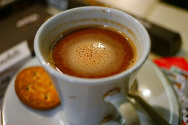 Primer Plano Una Taza Café —  Fotos de Stock