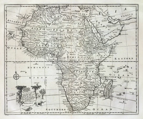 Sebuah Gambar Closeup Peta Vintage Dari Abad Pada Kertas Tua — Stok Foto