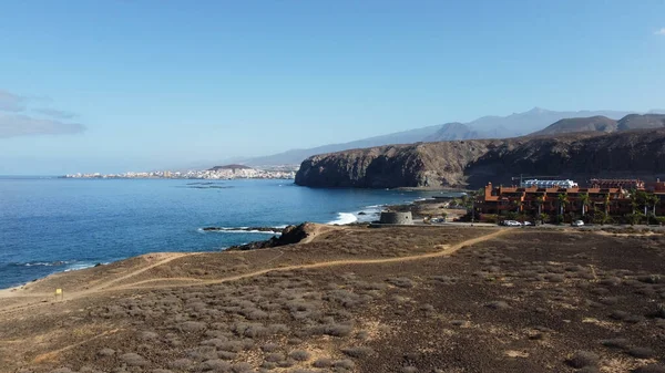 Field Beach Town Sunny Morning — Stock Photo, Image