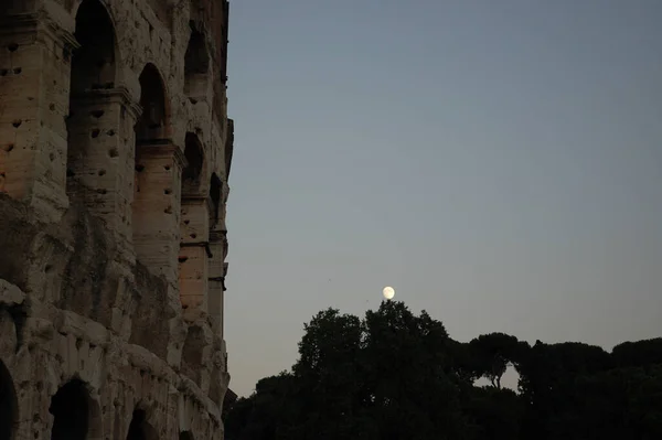Coliseo Por Noche Por Noche Roma — Foto de Stock