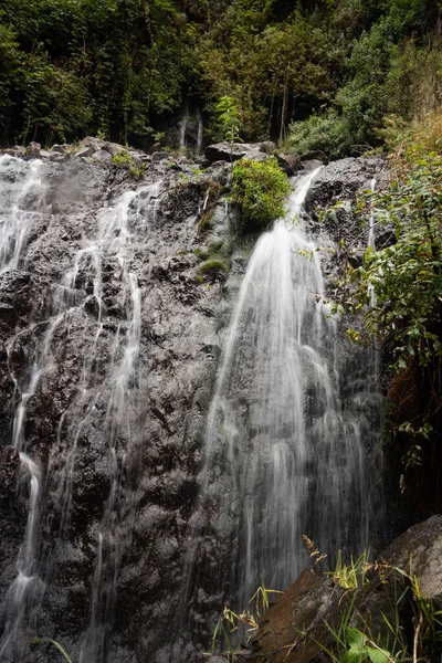 Ein Wasserfall Wald Frühling — Stockfoto
