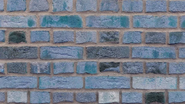 Light Blue Turquoise Clinker Bricks Wall Brick Facade Texture Wallpaper — Stock Photo, Image