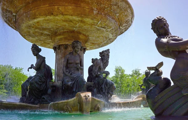 Kansas City États Unis Juin 2013 Plan Horizontal Statues Fontaines — Photo