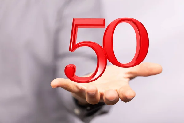 A 3d illustration of a 50 Anniversary number, poster template for Celebrating 50-anniversary