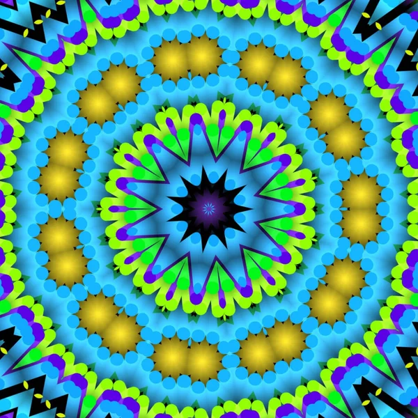 Una Ilustración Hipnotizante Patrón Mosaico Arabesco Colores Violeta Azul —  Fotos de Stock