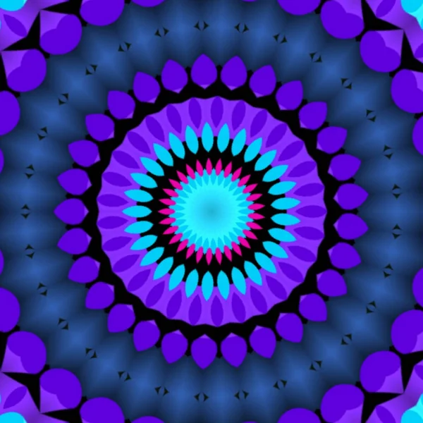 Illustrationshintergrund Eines Mehrfarbigen Mandala Kaleidoskops Mit Symmetrischem Muster — Stockfoto