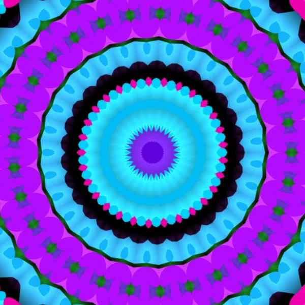 Çok Renkli Bir Mandala Kaleydoskop Simetrik Deseninin Çizimi — Stok fotoğraf