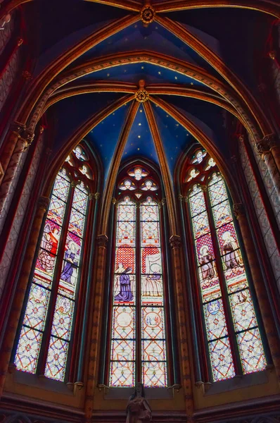 Vertikal Bild Målade Glasfönster Cathedrale Sainte Croix Orleans Orleans Frankrike — Stockfoto