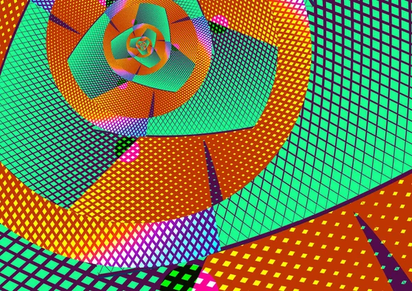 Patrón Abstracto Glitch Espiral Trippy Colores Fondo — Foto de Stock