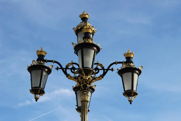 Plusieurs Lampadaires Vintage Palais Royal Madrid Espagne — Photo