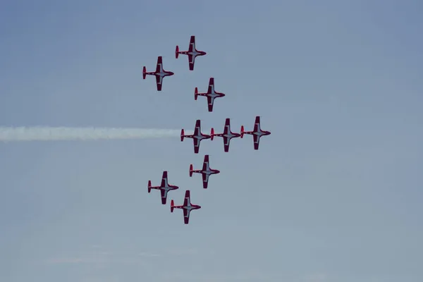 Toronto Canada Sep 2021 Closeup Shot Army Aircraft Flying Sky — 스톡 사진