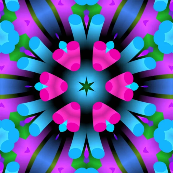 Rendering Geometric Multicolored Symmetrical Pattern — Stock Photo, Image