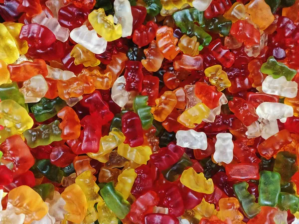 Closeup Shot Colorful Gummy Bears Pile — Stock Photo, Image