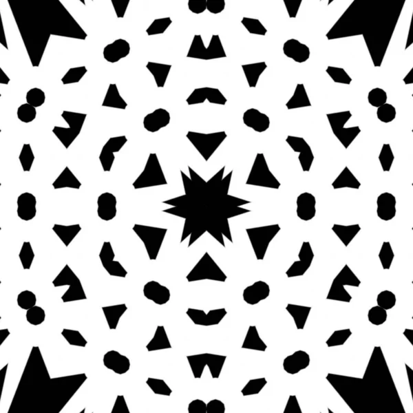 Fundo Geométrico Simétrico Ilustração Preto Branco — Fotografia de Stock