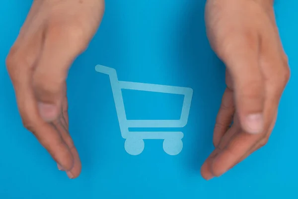 Shopping Cart Flat Design Commerce Icon Concept — Stock Photo, Image