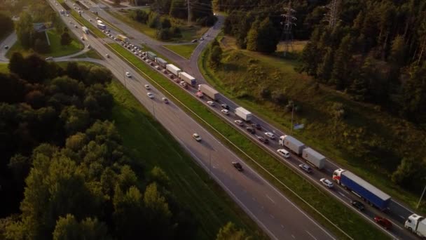 Widok Lotu Ptaka Drogę Mieście — Wideo stockowe