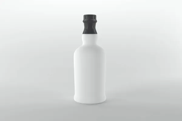 Render White Bottle Black Cap Isolated White Background — Stock Photo, Image