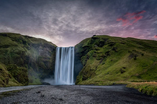 Восход Солнца Скогафоссе Исландии — стоковое фото