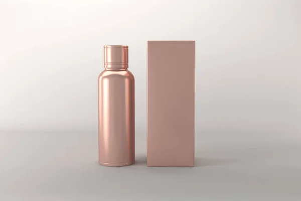 Uma Renderização Uma Garrafa Perfume Caixa Isolada Fundo Branco — Fotografia de Stock