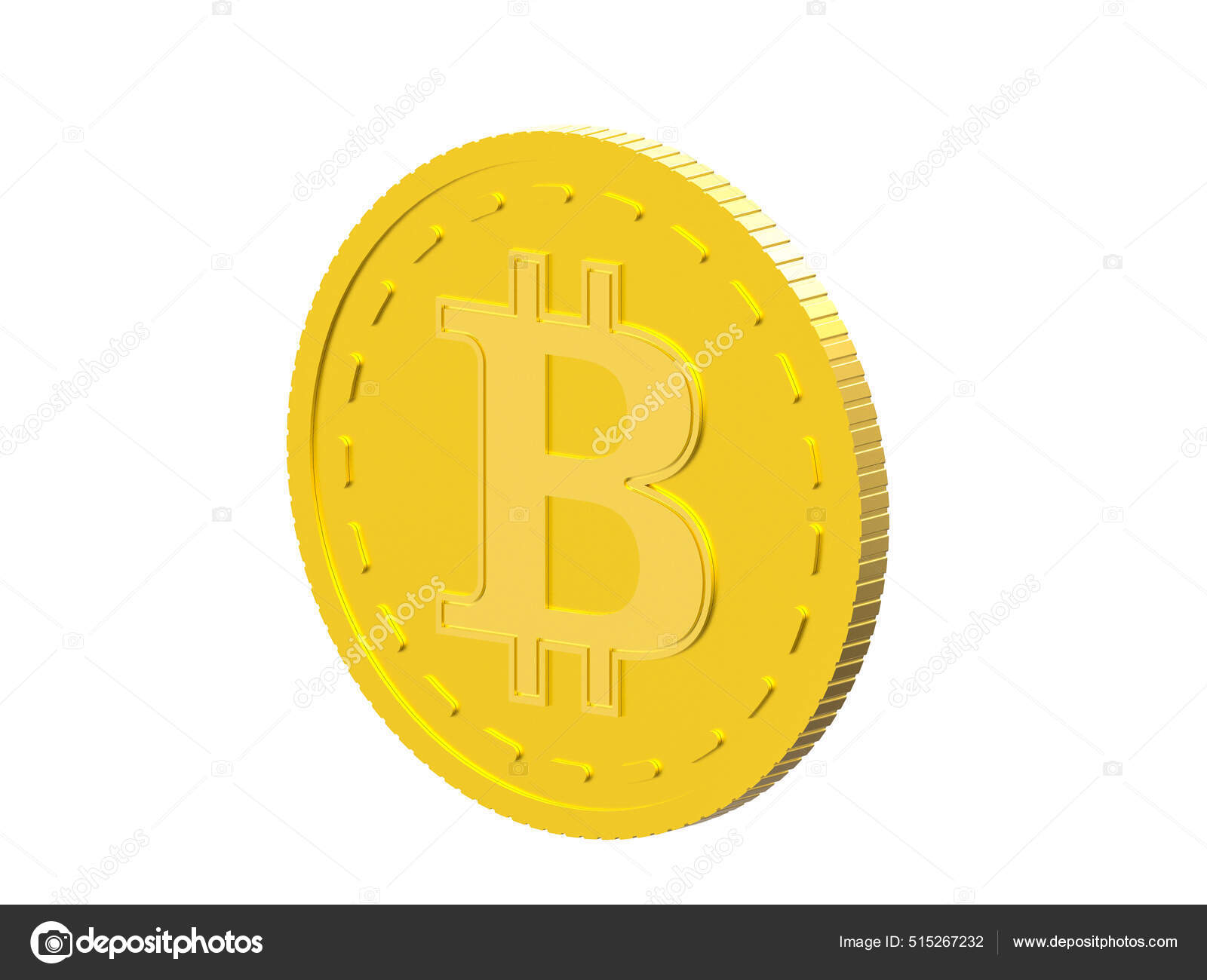 Moneda Criptografica Bitcoin Dorada Aislada Con Fondo Blanco Modelo Con —  Stock Photo © Wirestock #515267232