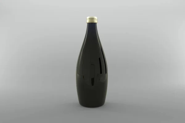 Een Weergave Van Een Decoratieve Fles Geïsoleerd Grijze Achtergrond — Stockfoto