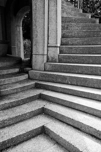 Vertical Shot Stairs Building Grayscale — Stock Photo, Image