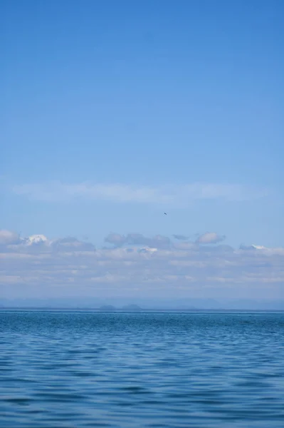 Blauwe Zee Lucht Met Witte Wolken Guatemala — Stockfoto