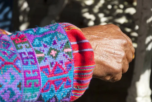 Nahaufnahme Der Hände Guatemaltekischen Maya Mittelamerika — Stockfoto