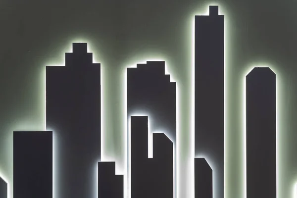 Das Symbol Des Modernen Stadtbildes Silhouette — Stockfoto