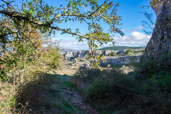 Beautiful View Natural Scenery Stone Formation Las Tuerces Palencia Spain — Stock Photo, Image