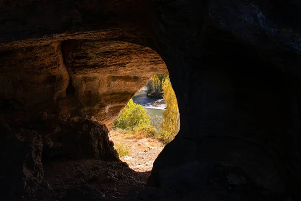 Beautiful Shot Peek Stone Formation Horadada Cannon Palencia Spain — Stock Photo, Image