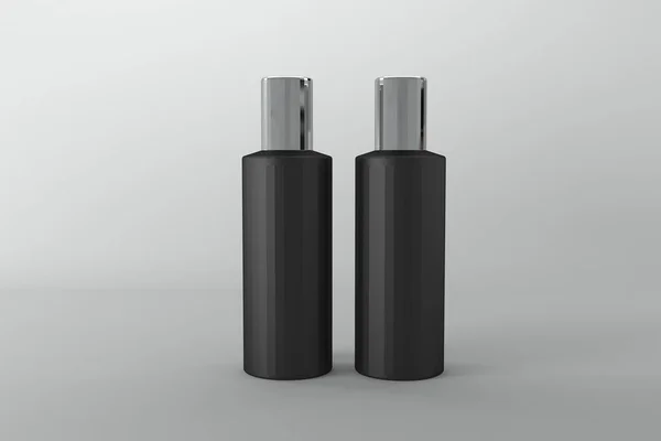 Återgivning Dekorativa Parfymflaskor Isolerade Grå Bakgrund — Stockfoto