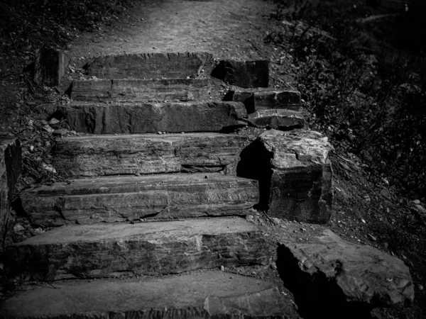 Una Escala Grises Una Escalera Piedra Una Colina — Foto de Stock