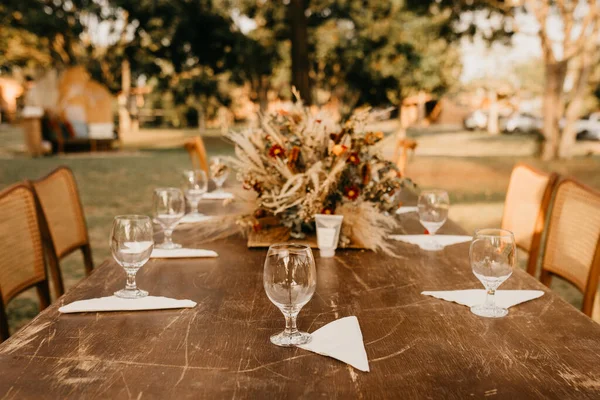 Mesa Casamento Elegantemente Decorada — Fotografia de Stock