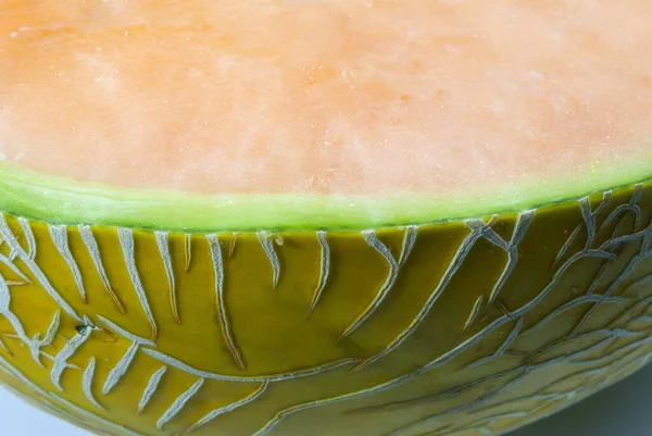 Skär Detaljerad Textur Melon Tropisk Frukt Skördad — Stockfoto