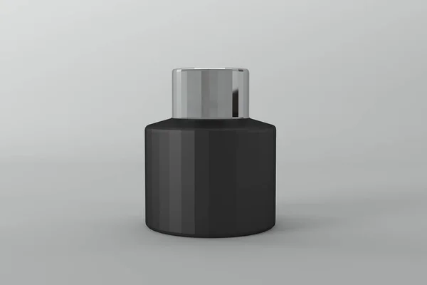 Una Representación Una Botella Perfume Decorativo Aislado Sobre Fondo Gris — Foto de Stock