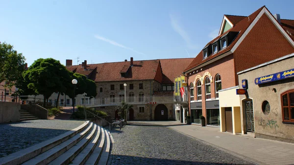 Hildesheim Alemanha Julho 2008 Uma Tomada Horizontal Edifícios Cidade Hildesheim — Fotografia de Stock