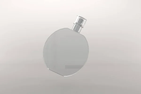 Render Transparent Perfume Bottle Isolated Gray Background — Stock Photo, Image