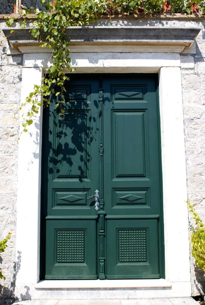 Green Door Wall — Stock Photo, Image