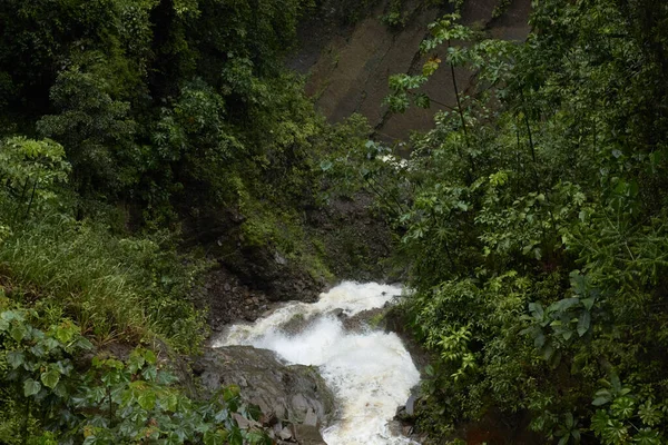 부드럽게 흐르는 흐르는 시냇물 바위들의 아름다운 — 스톡 사진