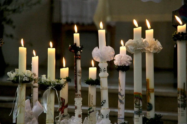 Les Bougies Dans Église — Photo