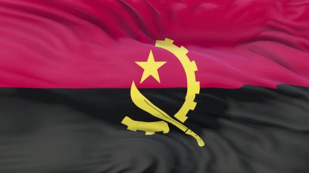 Angola Ondeando Bandera Animación Para Fondo — Vídeo de stock