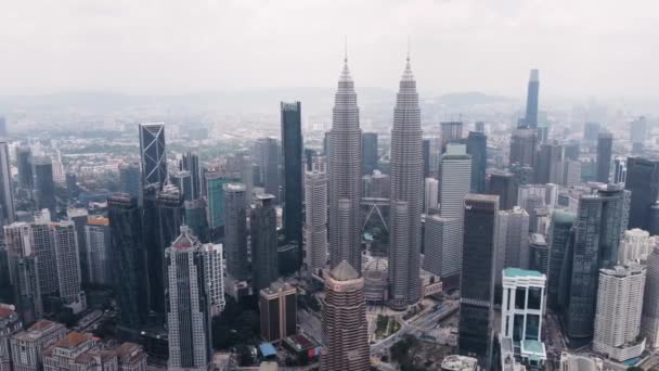 Filmato Del Paesaggio Urbano Kuala Lumpur Con Grattacieli — Video Stock